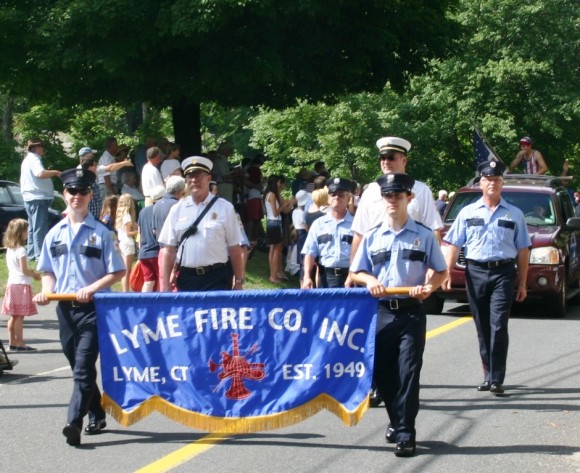 ... followed by the Lyme Fire Company.