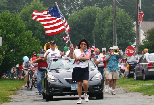 Cheerfully leading last year's parade was Joanne Leishing.