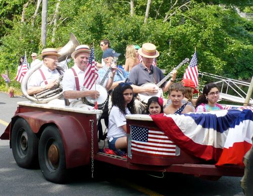 Tuba player Stu Ingersoll of Essex and his fellow musicians are always a welcome addition to this hometown parade.
