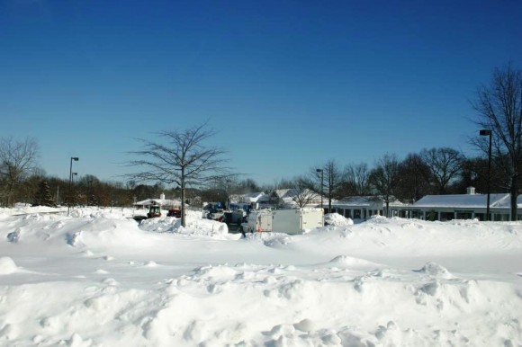 Remember this? The Old Lyme Marketplace parking lot looked a little different in February of this year ...