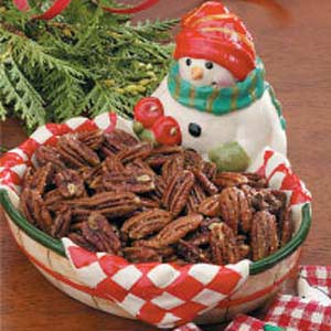Seasonal spiced pecans.