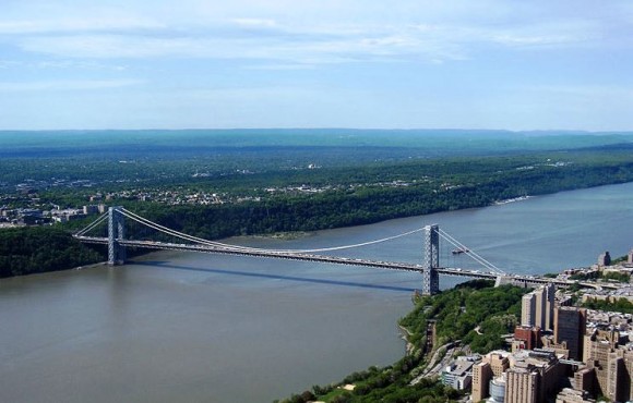 The George Washington bridge is the busiest vehicular traffic bridge in the world.