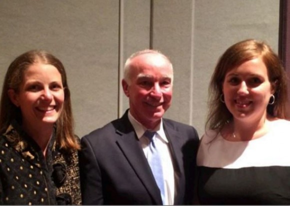 From left: Emily Bjornberg, Rep. Joe Courtney, State Rep. Mae Flexer (D-Killingly) at Courtney's nominating convention earlier this week.