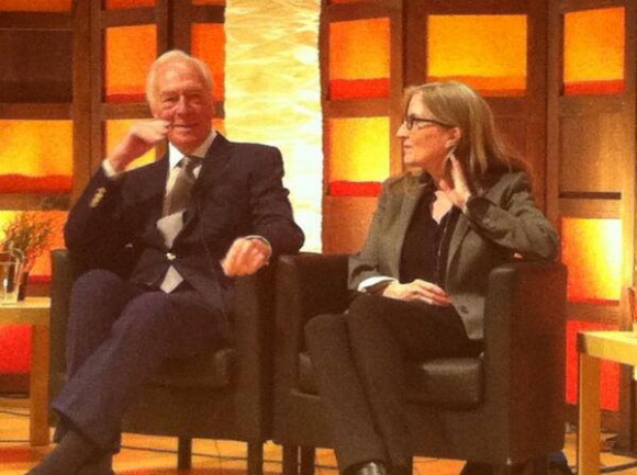 Luanne Rice sits with fellow award winner, Christopher Plummer.