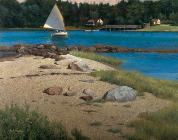 'Breezy Afternoon', (oil on linen, 22" x 28") by Neal Hughes is the signature painting of the exhibition opening at the LAA tonight.