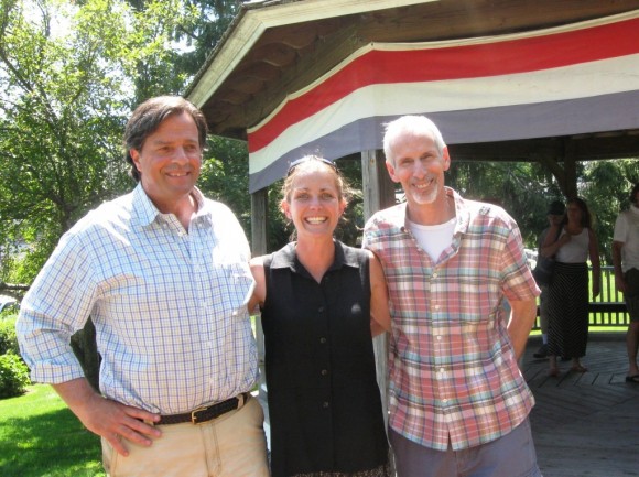 Bjornberg flanked by State Representative Phil Miller and Essex First Selectman Norman Needleman.
