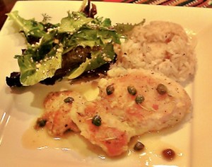 Chicken with white wine and capers