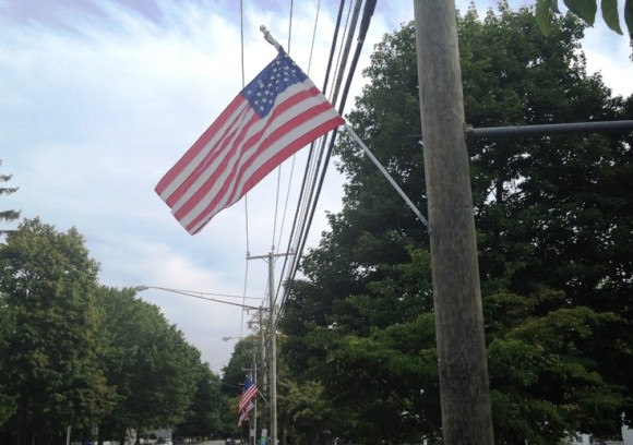 The flags are flying again on Lyme Street.