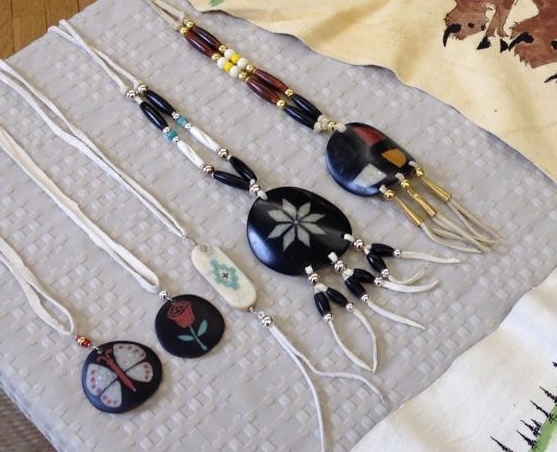 Necklaces by featured artist Travis Harden, who will be in the store Nov. 22, 23.