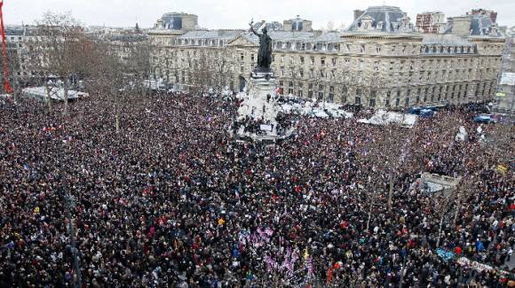 Millions gathered Sunday to pay tribute to the victims of the previous week and stand together in defense of the right to free speech.