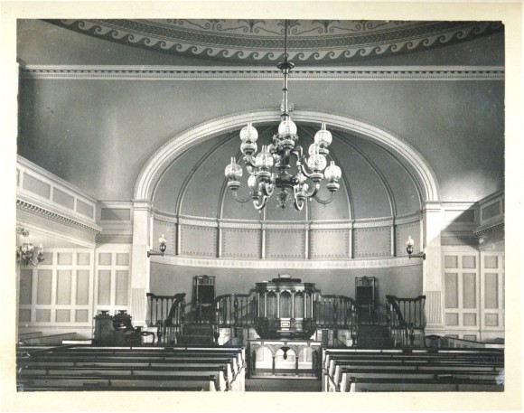 A view of the interior of the church in 1887.