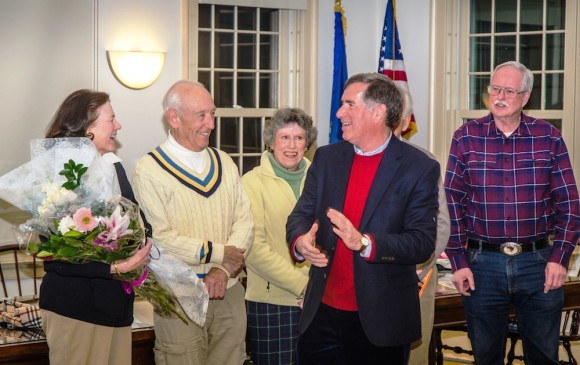 Lynn's husband Jim congratulates his wife and all the former recipients of the award since 2010.