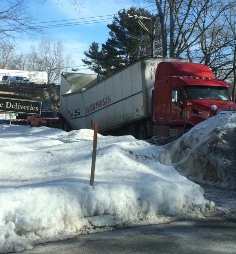 Yesterday's collision between a truck and the Lyme Street tunnel under I-95 resulted in this scene.  All photos by Jaroslav Kosmina.