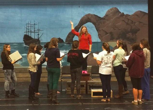 Rehearsing a scene from 'Carousel."