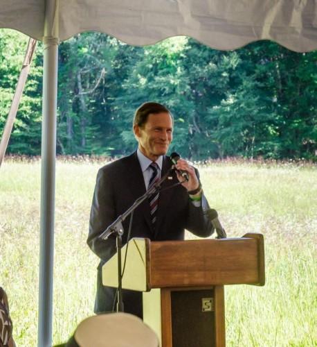 US Senator Richard Blumenthal speaks.