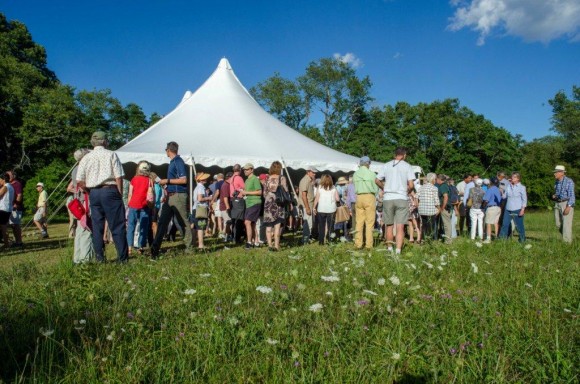 Crowds gather to celebrate the successful conservation of 'The Preserve' at Great Cedars, Old Saybrook