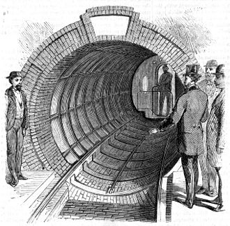 Diagram of the "Beach" pneumatic transit system.