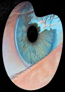 William Sillin from Sunderland, Mass., created 'The Eye of the Beholder,' using oil on wood palette for the 2015 palettes.
