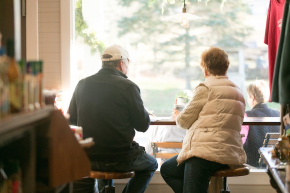 Room with a view: customers enjoy their morning cuppa in a peaceful setting.