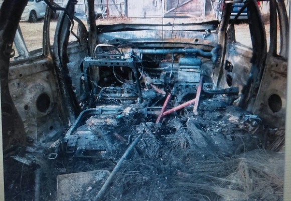 The interior of the car after the fire.