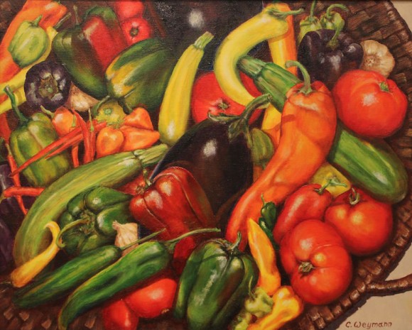 'Ratatouille,' oil, by Cheryl Weyman is the signature painting of the Palette to Palate segment of the exhibition.