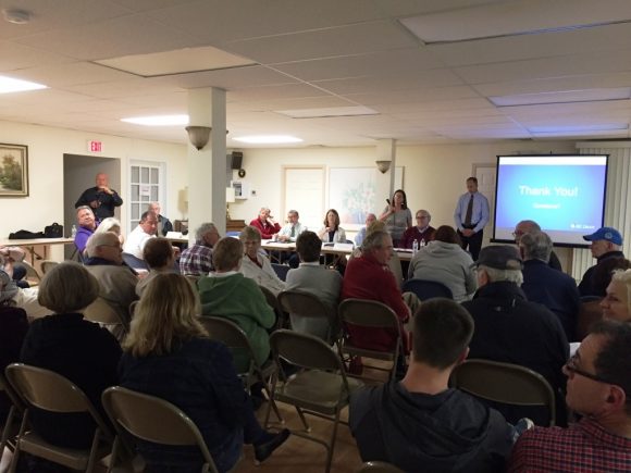 Question time was lively at Monday's Sound View informational meeting.