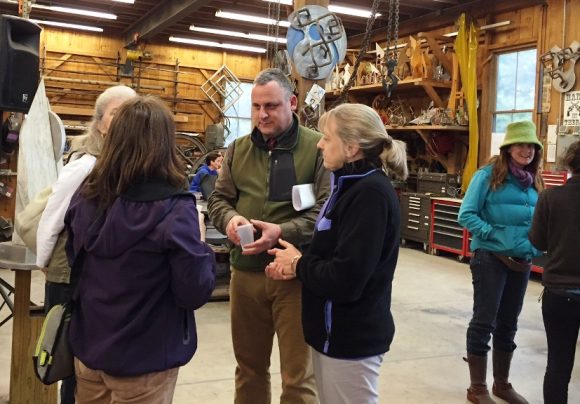 Daniel Mackay, Executive Director of the CT Trust for Historic Preservation, discusses a point after his presentation.