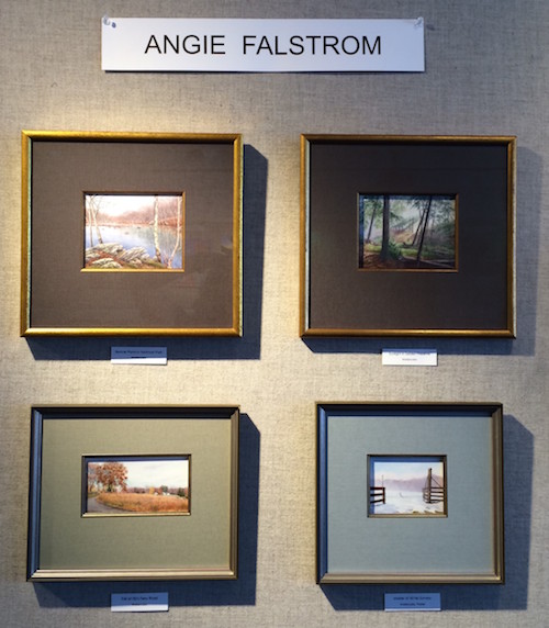 Works by Angie Falstrom of Lyme are on display at the Guilford Free Library.