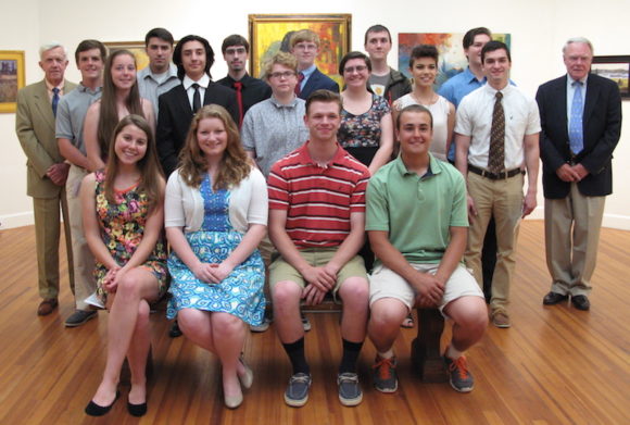 The 17 recipients of 2016 McCurdy-Salisbury awards gather for a photo.