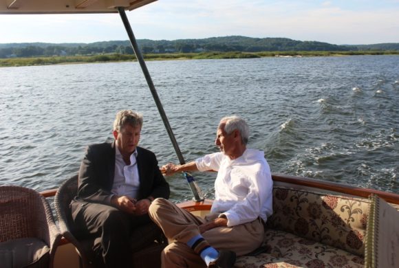 Scott Bates, CPA Chairman, receives input regarding the town's needs from Norm Needleman, Essex First Selectman.