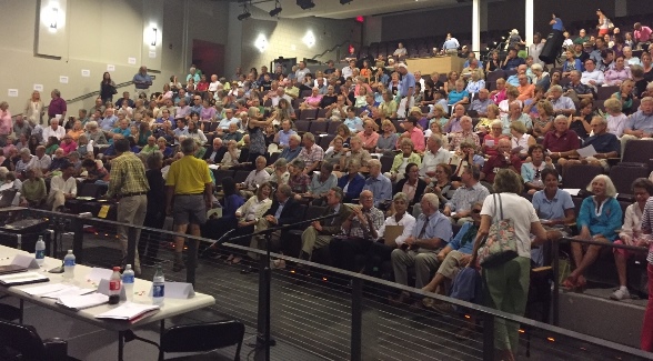 The auditorium was packed for the meeting. Daniel Mackay photo 