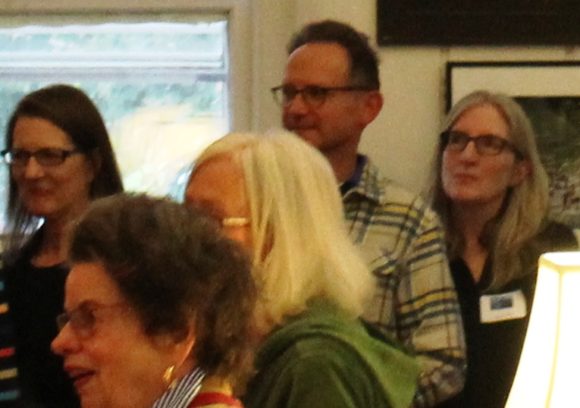 Famous faces in the crowd: David Handler (back right) and Luanne Rice (extreme right), both Top 10 New York Times authors, joined the celebrations.