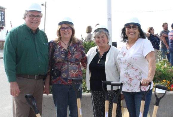 Sound View residents (from left to right) Frank and Patty Pappalardo, Shirley Annunziata and Joann Lishing are all smiles at the conclusion of the groundbreaking ceremony. 