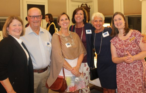 Friends and volunteers were all on hand to celebrate mary's 16-year tenure as OL-PGN Library Director. From left to right, Mary Jo Nosal, Doug Wilkinson, Julie O'Brien, Marisa Hartmann, Lucy Wilkinson and incoming OL-PGN Director Katie Heffnan.