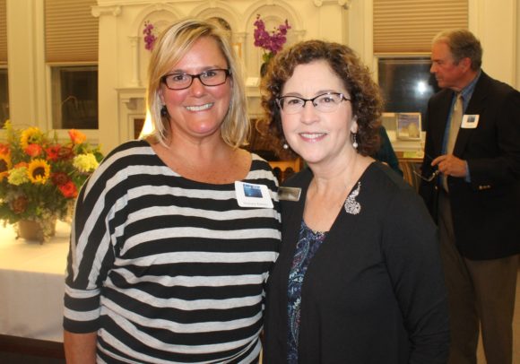 Mary Fiorelli stands with former OL-PGN staff member Stephanie Romano, who recently was appointed the Director of Chester Library.