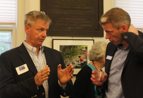 Selectman Arthur 'Skip' Sibley (left) makes a point.