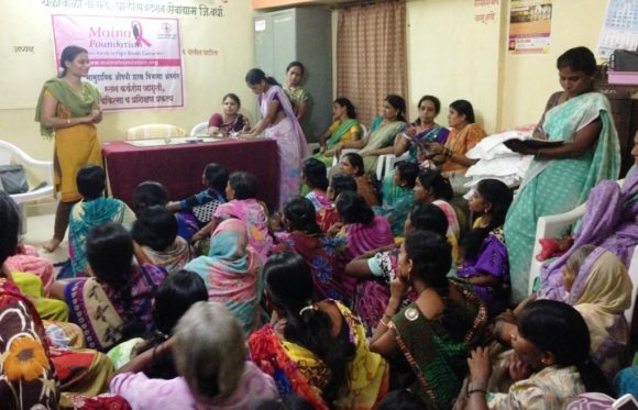 The Maina Foundation hosts breast cancer awareness classes in India.
