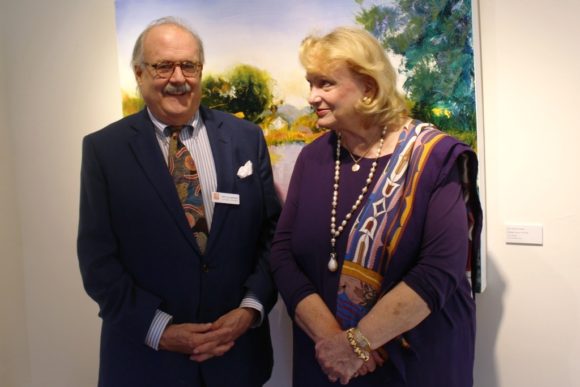 Vice President of development Fritz Jellinghaus with the artist.