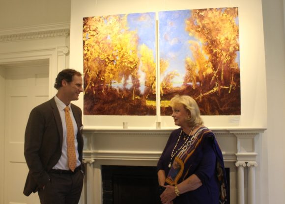 Lyme Academy College Campus Dean Todd Jokl chats with the artist.